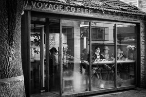 Hutong peaceful life in BeiluoGuXiang's Voyage Coffee, Beijing, China.  Fine Art Limited Edition of 28. Photo © Copyright by Sylvère Clerempuy.