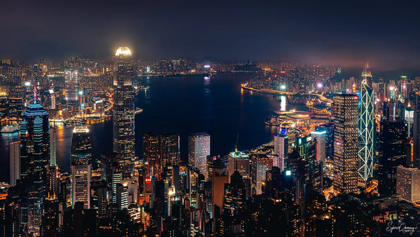Hong Kong iconic Skyline view from the Peak, Hong Kong, China Fine Art Limited Edition of 28. Photo © Copyright by Sylvère Clerempuy.