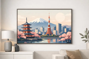 Japan Cityscape Wall Art for Modern Interiors