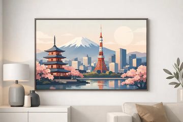 Japan Cityscape Wall Art for Modern Interiors