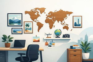 Travel Inspired Office Wall Decor That Works - Sylvere Clerempuy Photography